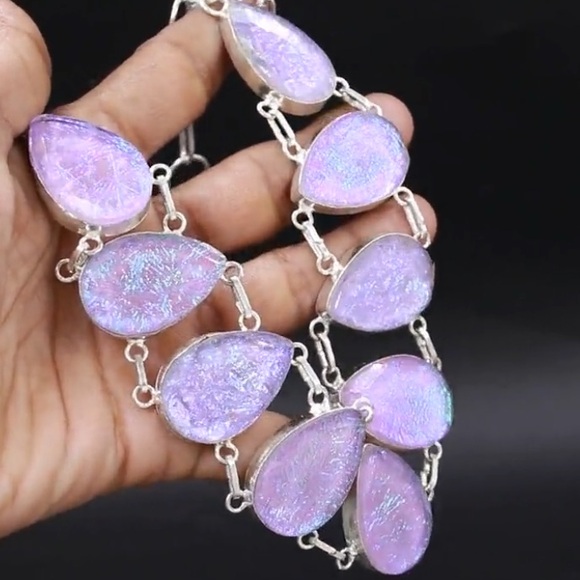 Pink Australian Triplet Opal Necklace! 925 Sterling Silver Stamped! - Picture 10 of 16